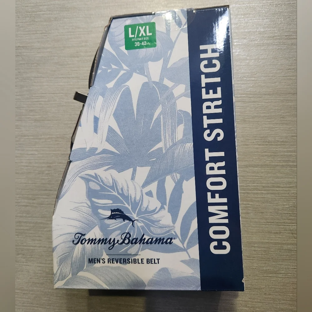 Tommy Bahama Men's Stretch Braided Reversible Belt -NAVY/BROWN L/XL **NEW